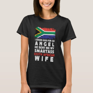 Funny Smartass South African Wife South Africa Fla T-Shirt