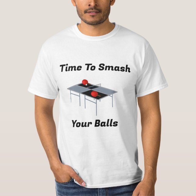 Funny Smashing Balls, Ping Pong Tshirt (Front)