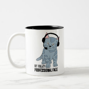 Funny Smiling Cat Professional Epic Sarcastic Two-Tone Coffee Mug