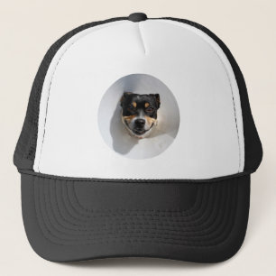 Funny smiling dog trucker hat