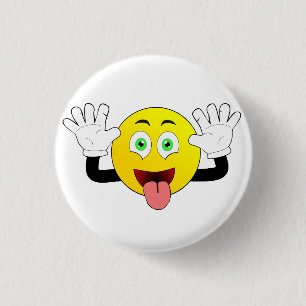 Funny Smiling Emoji Face 3 Cm Round Badge