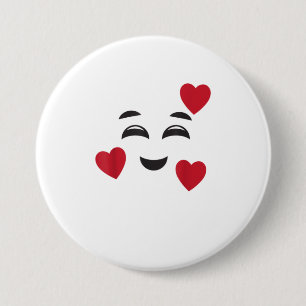 Funny Smiling Emojis Hearts Halloween Love F 7.5 Cm Round Badge