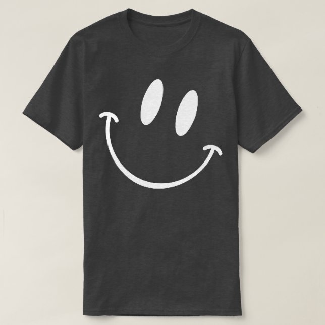 Funny Smiling Emoticon Men Women Happy Face Smile  T-Shirt (Design Front)