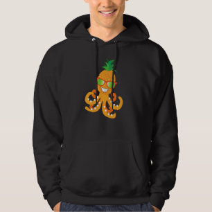 FUNNY SMILING EXOTIC TROPICAL PINEAPPLE OCTOPUS HOODIE
