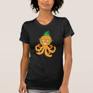 FUNNY SMILING EXOTIC TROPICAL PINEAPPLE OCTOPUS T-Shirt