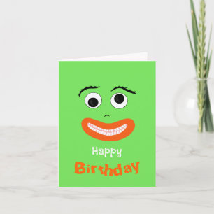 Funny smiling face holiday card