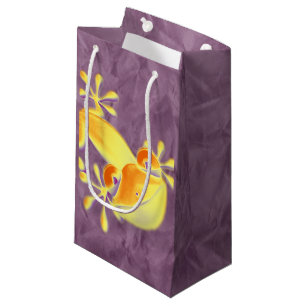 Funny Smiling Gecko + your background & ideas Small Gift Bag