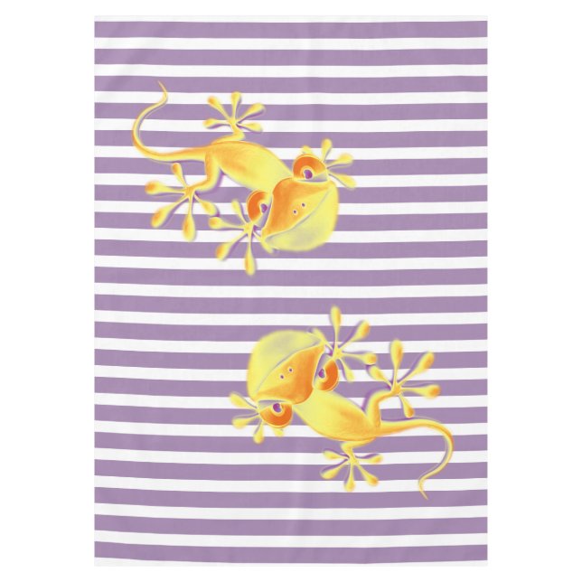 Funny Smiling Gecko + your background & ideas Tablecloth (Front)