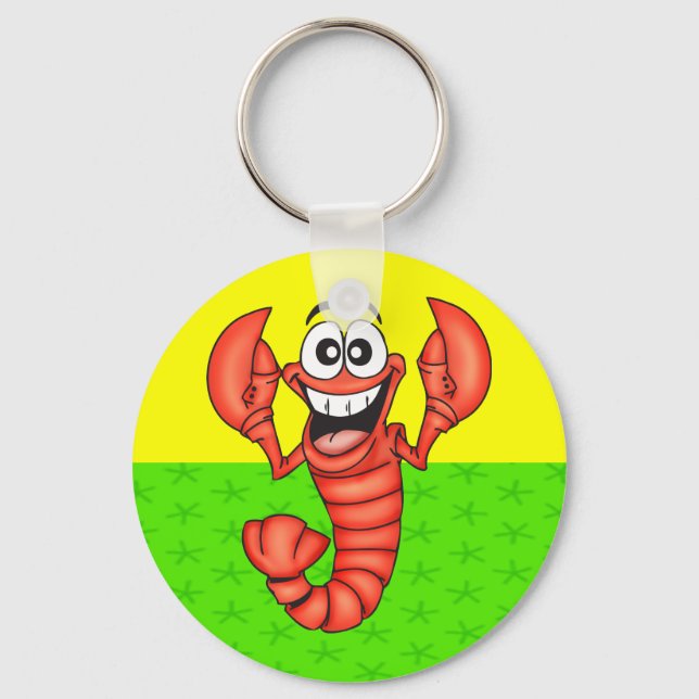 Funny Smiling Lobster Key Ring (Front)