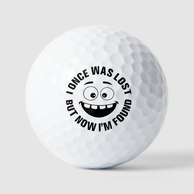 Funny smiling lost golf lover humour  balls (Front)