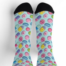 Funny Smiling Pills CPhT Pharmacy Socks 