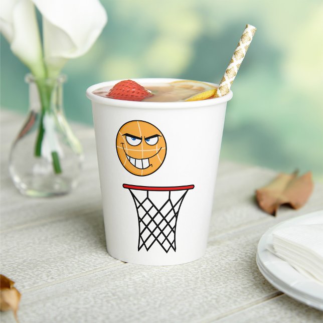 Funny Smirking Basketball Face Dunking  Paper Cups (Creator Uploaded)