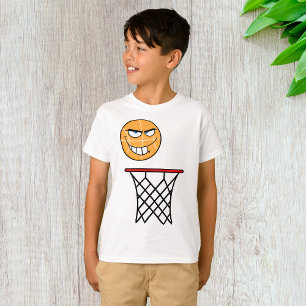 Funny Smirking Basketball Face Dunking  T-Shirt