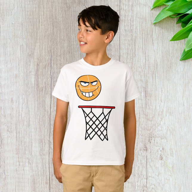 Funny Smirking Basketball Face Dunking  T-Shirt (Creator Uploaded)