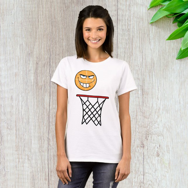 Funny Smirking Basketball Face Dunking  T-Shirt (Creator Uploaded)