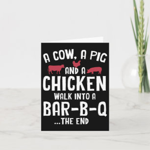 Funny Smoked Meat Steak Grilling Bar Barbecue Card