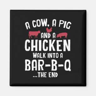 Funny Smoked Meat Steak Grilling Bar Barbecue Magnet