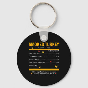 Funny Smoked Turkey Nutrition Facts Thanksgiving X Key Ring