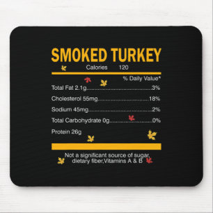 Funny Smoked Turkey Nutrition Facts Thanksgiving X Mouse Pad