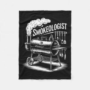Funny smokeologist saying bbq smoker grill womenFu Fleece Blanket