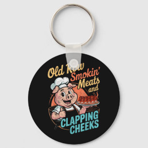 Funny Smokin Meats Clapng Cheeks Humour Bbq Joke Key Ring