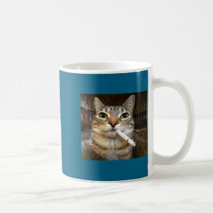 Funny Smoking Cat, Cigarette Kitty Gen Z Meme, Cat Coffee Mug