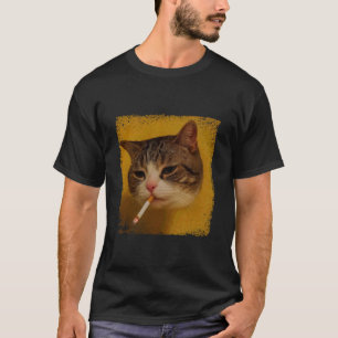 Funny Smoking Cat, Cigarette Kitty Gen Z Meme, Cat T-Shirt