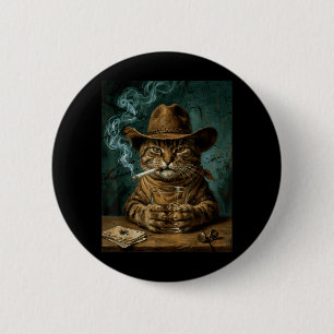 Funny Smoking Cat Cigarette Meme Cat Lover 6 Cm Round Badge