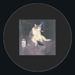 Funny Smoking Cat Meme _1  Classic Round Sticker<br><div class="desc">Funny Smoking Cat Meme _1</div>