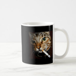 Funny Smoking Cat Meme Dark Humor Sarcastic Cat Ar Coffee Mug