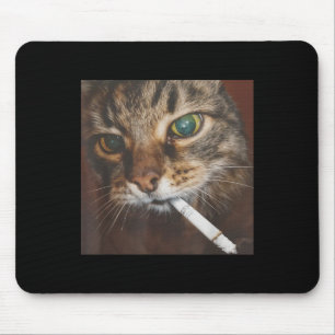 Funny Smoking Cat Meme Mouse Pad