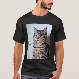 Funny Smoking Cat Meme Sarcastic Gen Z Joke for Ca T-Shirt