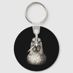 Funny Smoking Chicken Cigarette Gen Z Meme Farm An Key Ring