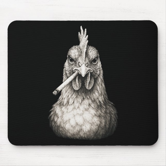 Funny Smoking Chicken Cigarette Gen Z Meme Farm An Mouse Pad (Front)