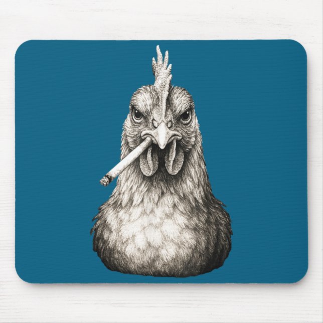 Funny Smoking Chicken Cigarette Gen Z Meme Farm An Mouse Pad (Front)