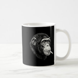 Funny smoking chimpanzee _ y2k ape meme vintage coffee mug
