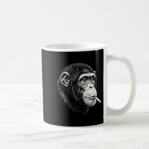 Funny smoking chimpanzee _ y2k ape meme vintage coffee mug