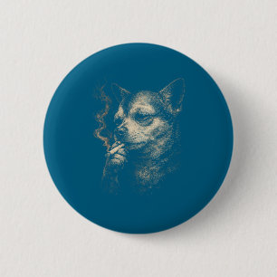 Funny Smoking Dog Meme Chihuahua For Men Women Cig 6 Cm Round Badge