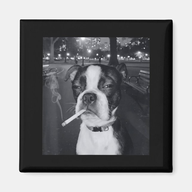 Funny Smoking Dog Meme Cigarette Gen Z Meme Dog Lo Magnet (Front)