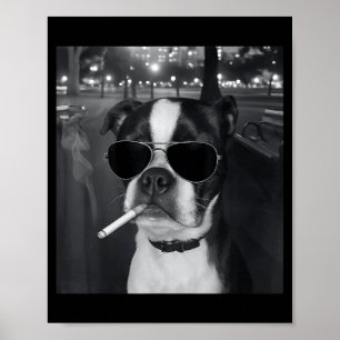 Funny Smoking Dog Meme Cigarette Gen Z Meme Dog Lo Poster