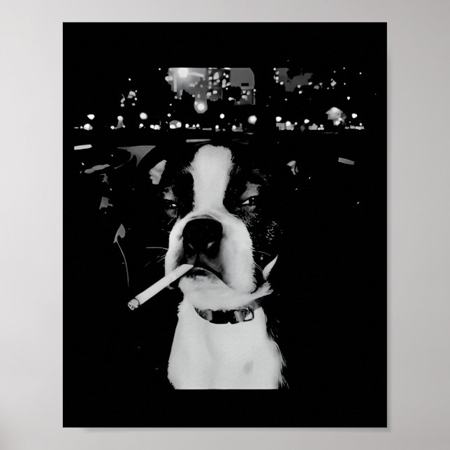 Funny Smoking Dog Meme  Poster (Front)