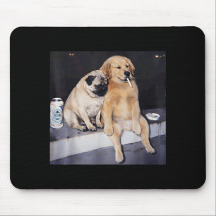 Funny Smoking Dog Pug Meme Golden Retriever Meme Mouse Pad
