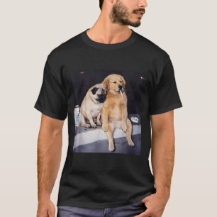 Funny smoking dog pug meme golden retriever meme T-Shirt