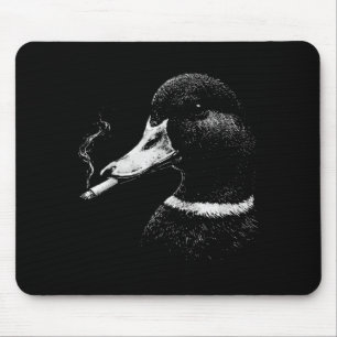 Funny smoking duck hunting mallard duck smoking mouse pad