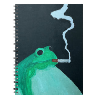 Funny Smoking Frog | Quirky Meme Animal Notebook