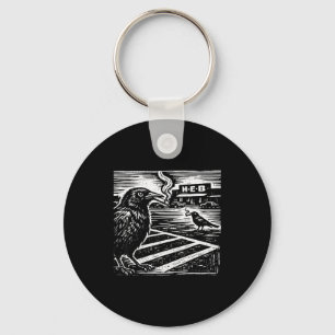 Funny smoking grackle bird texas satire weird key ring