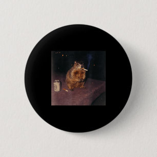 Funny Smoking Groundhog Cigarette Gen Z Retro Meme 6 Cm Round Badge