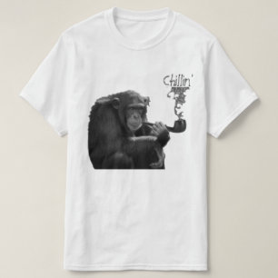 Funny Smoking Macho Gorilla Humourous Monkey  T-Shirt