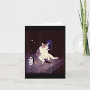 Funny Smoking Meme Cigarette Kitten Brainrot Silly Card