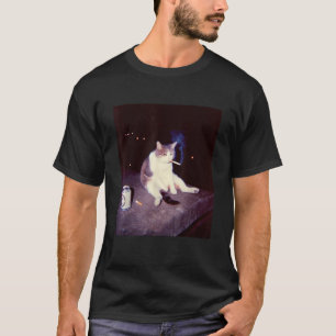 Funny Smoking Meme Cigarette Kitten Brainrot Silly T-Shirt